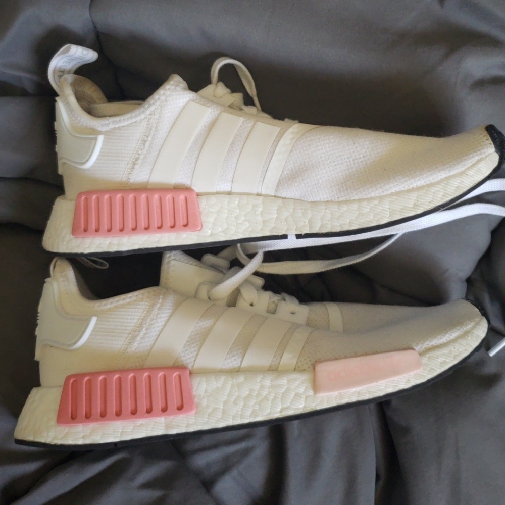 Pink & White Adidas NMDs